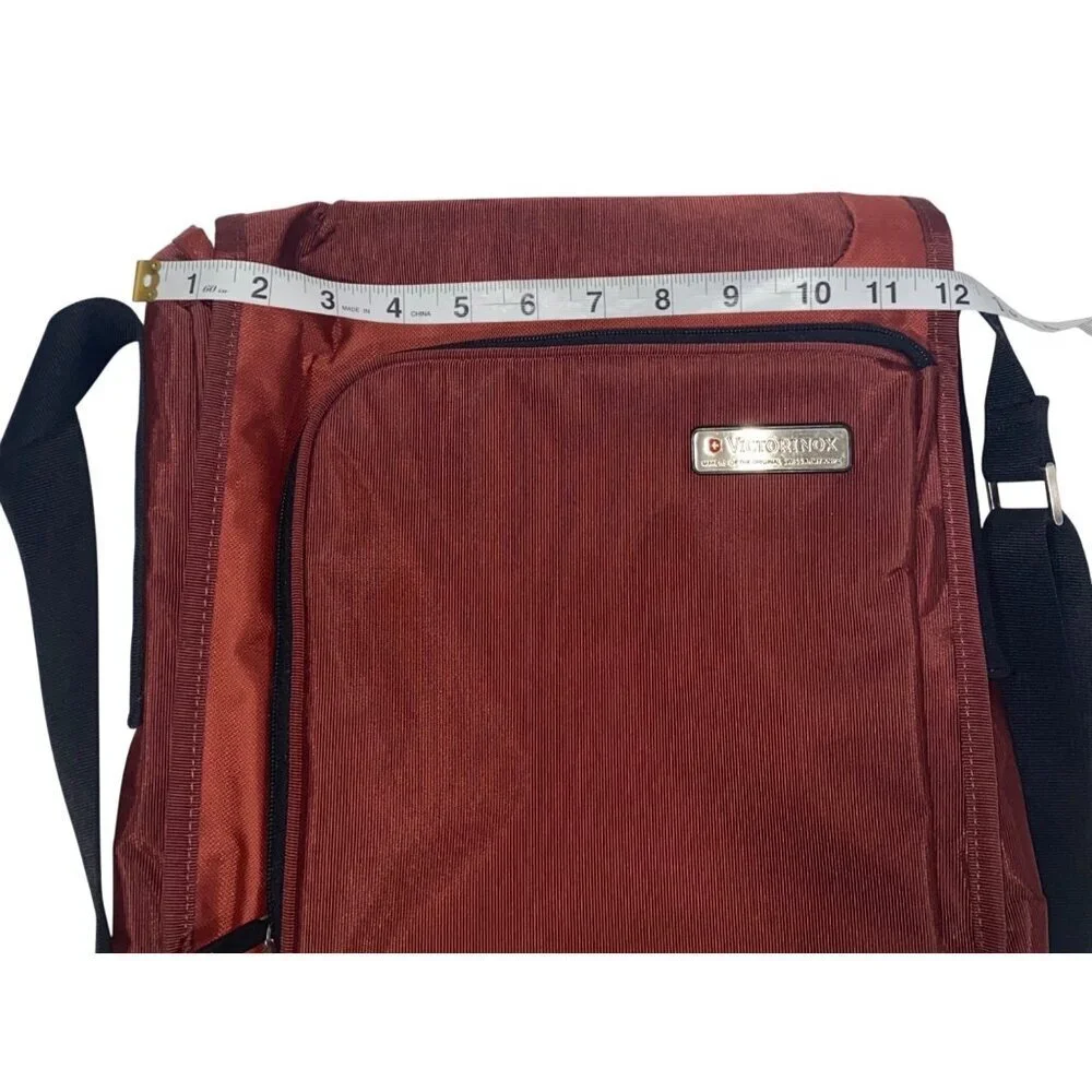 Victorinox Swiss Army Messenger laptop school college Bag Rust Red & Black Nylon
